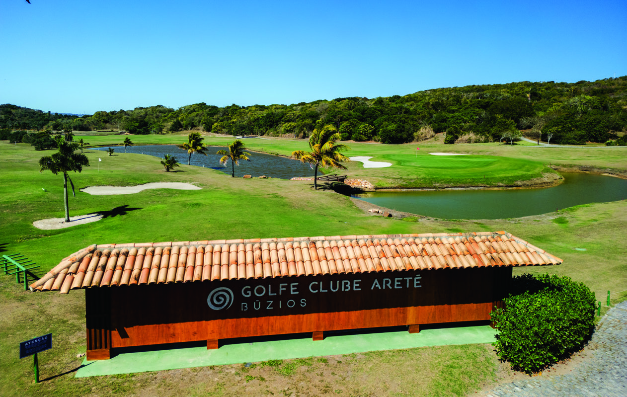 Paisagem e campo de golfe da Sede Golfe Aretê